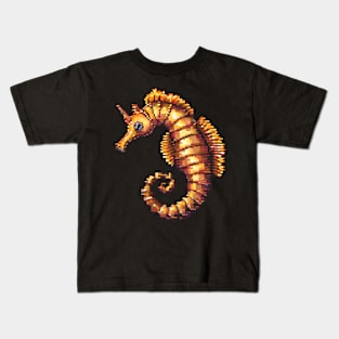 Pixel Seahorse Kids T-Shirt